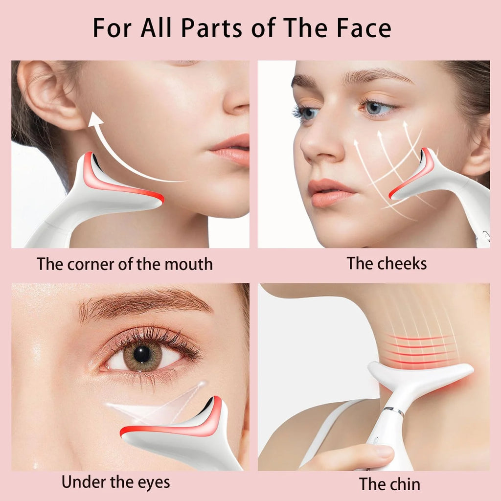 3-In-1 Face and Neck Massager with Warmth, Vibration and Microcurrent