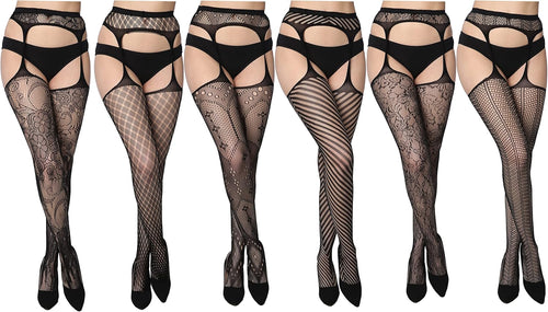 Fishnet Women'S Lace Stockings Tights Sexy Pantyhose Regular & plus Sizes (Pack of 6)