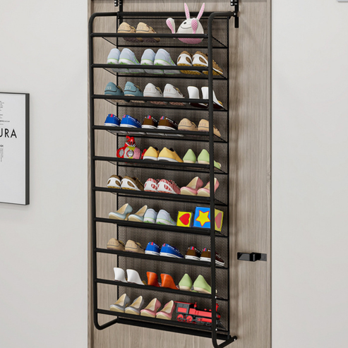 Armoire à chaussures murale simple – rangement multicouche T1, anti-poussière, à suspendre derrière la porte pour dortoir ou petit espace