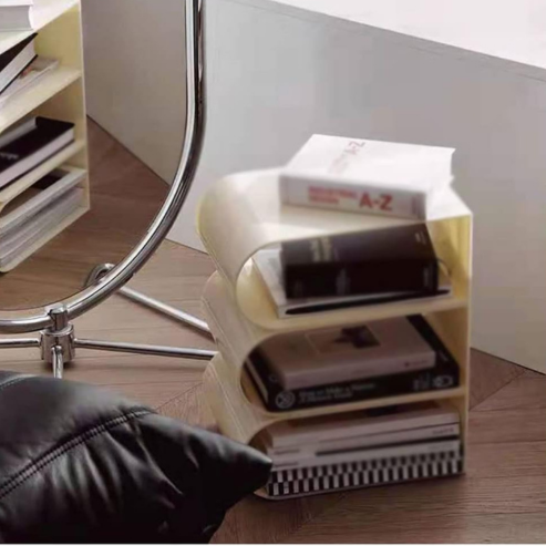 Étagère en acrylique à trois niveaux – présentoir transparent pour livres, magazines ou documents T1