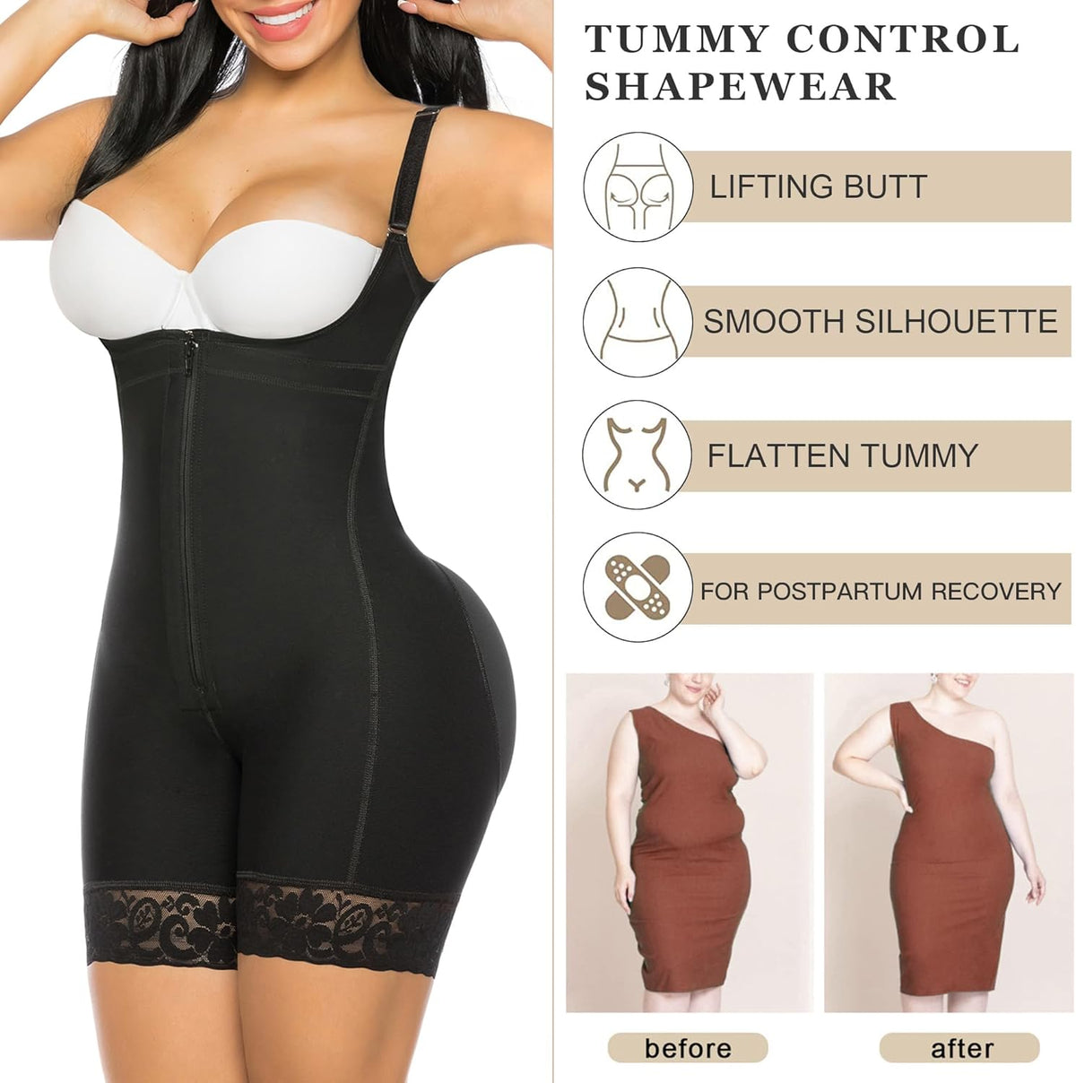 Fajas Colombianas Moldeadoras Shapewear Tummy Control Body Shaper