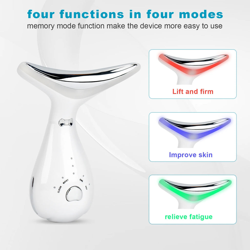 3-In-1 Face and Neck Massager with Warmth, Vibration and Microcurrent